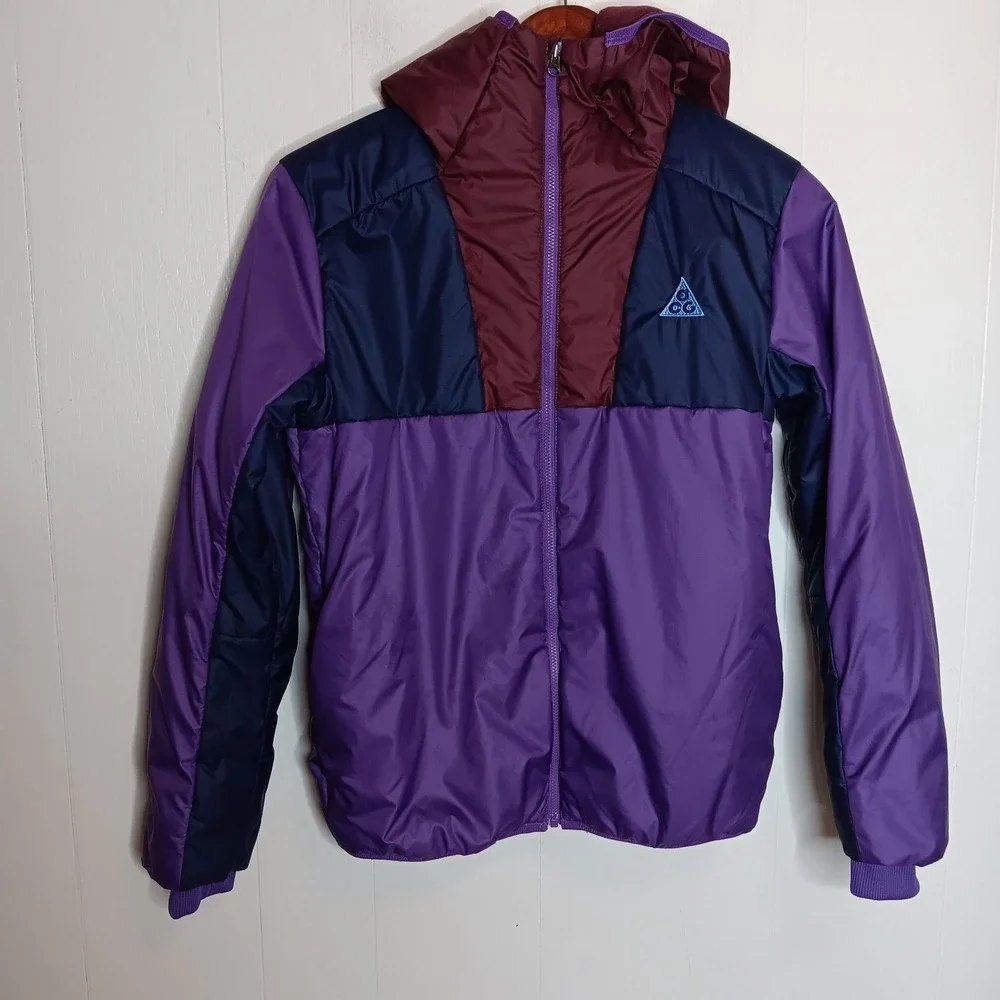 Nike ACG Storm Fit Rope De Dope Jacket L  Purple Navy Maroon Colorblock Outdoor